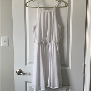 Francesca’s white mini dress